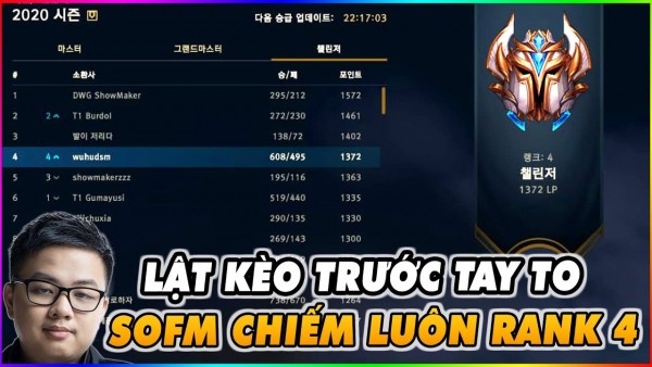 SofM cầm Kayn lật kèo chiếm luôn TOP 4 Thách Đấu