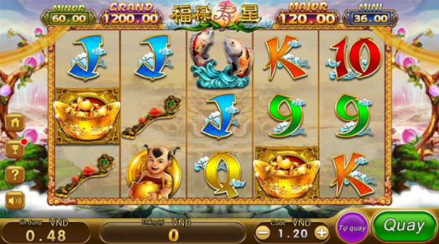 Đánh 1 được 10 trong slot game Phúc Lộc Thọ