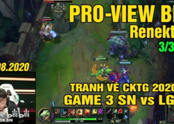 Màn hình game thủ Bin Renekton game 3 vs LGD tranh vé CKTG 28.8.2020