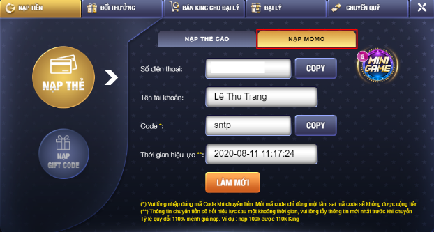 KingFun ra mắt ứng dụng MomoPay – Nạp tiền nhanh chóng thuận tiện