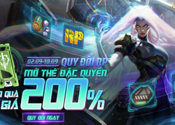 Quy đổi RP – Mở Thẻ Đặc Quyền, nhận quà trị giá 200% từ 02/09 đến 10/09