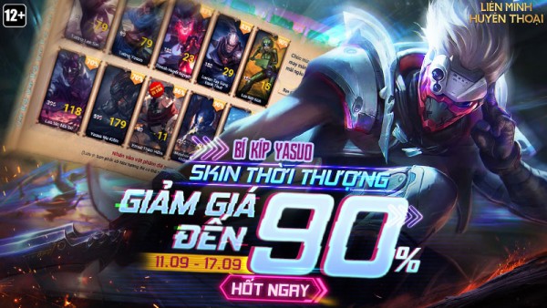 Tham gia “Bí Kíp Yasuo” – Sở hữu skin thời thượng với ưu đãi 90% từ 11/09 đến 17/09