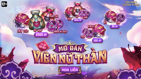 Mở bán báu vật Nữ Thần Chiến Binh: Viên & Túi cùng Kỉ vật Nữ Thần từ 11/12 đến 12/01