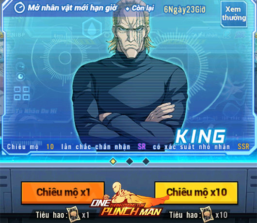 One Punch Man: The Strongest ra mắt anh hùng King