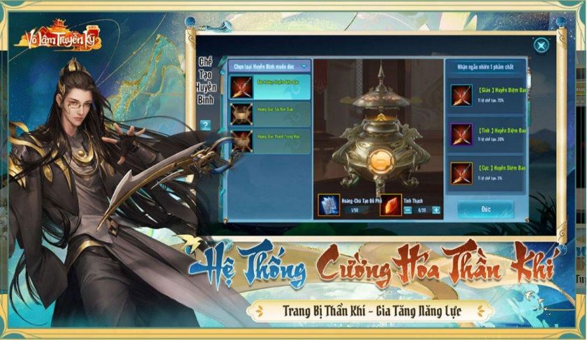 Tự tin giao chiến với hệ thống cường hóa Thần Khí tại Võ Lâm Truyền Kỳ Mobile