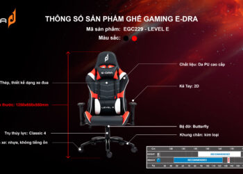E-DRA LEVEL E – EGC229: Chiếc ghế gaming đáng để trải nghiệm