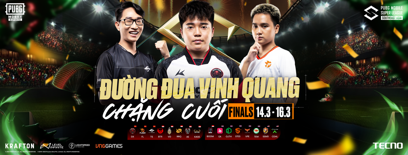 BA ĐẠI DIỆN ESPORTS VIỆT NAM THAM DỰ VÒNG CHUNG KẾT GIẢI PUBG MOBILE LỚN NHẤT ĐÔNG NAM Á