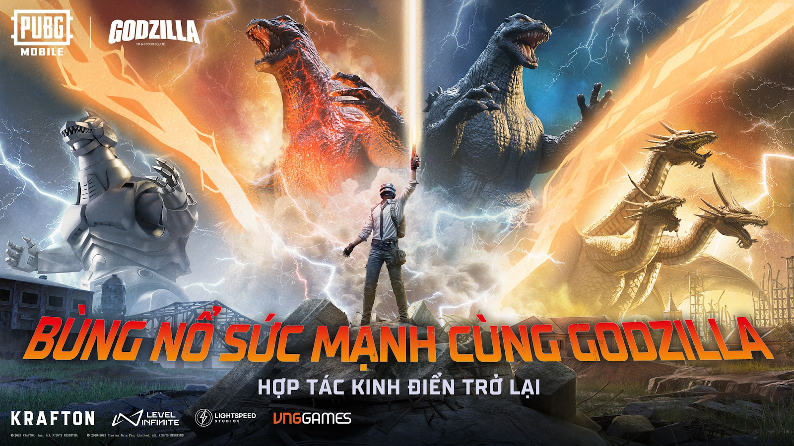 PUBG MOBILE CHÀO ĐÓN VUA QUÁI VẬT GODZILLA TRỞ LẠI TRONG MÀN HỢP TÁC MỚI
