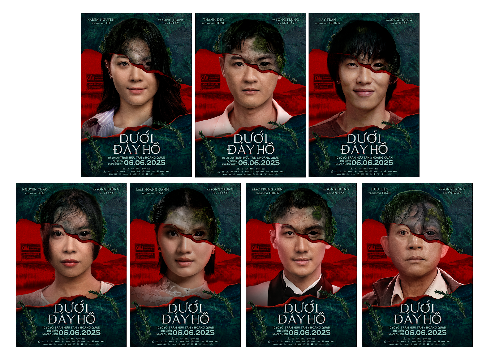 Dưới Đáy Hồ lộ diện bộ 7 poster nhân vật chính: 7 song trùng tà ác hiện hình