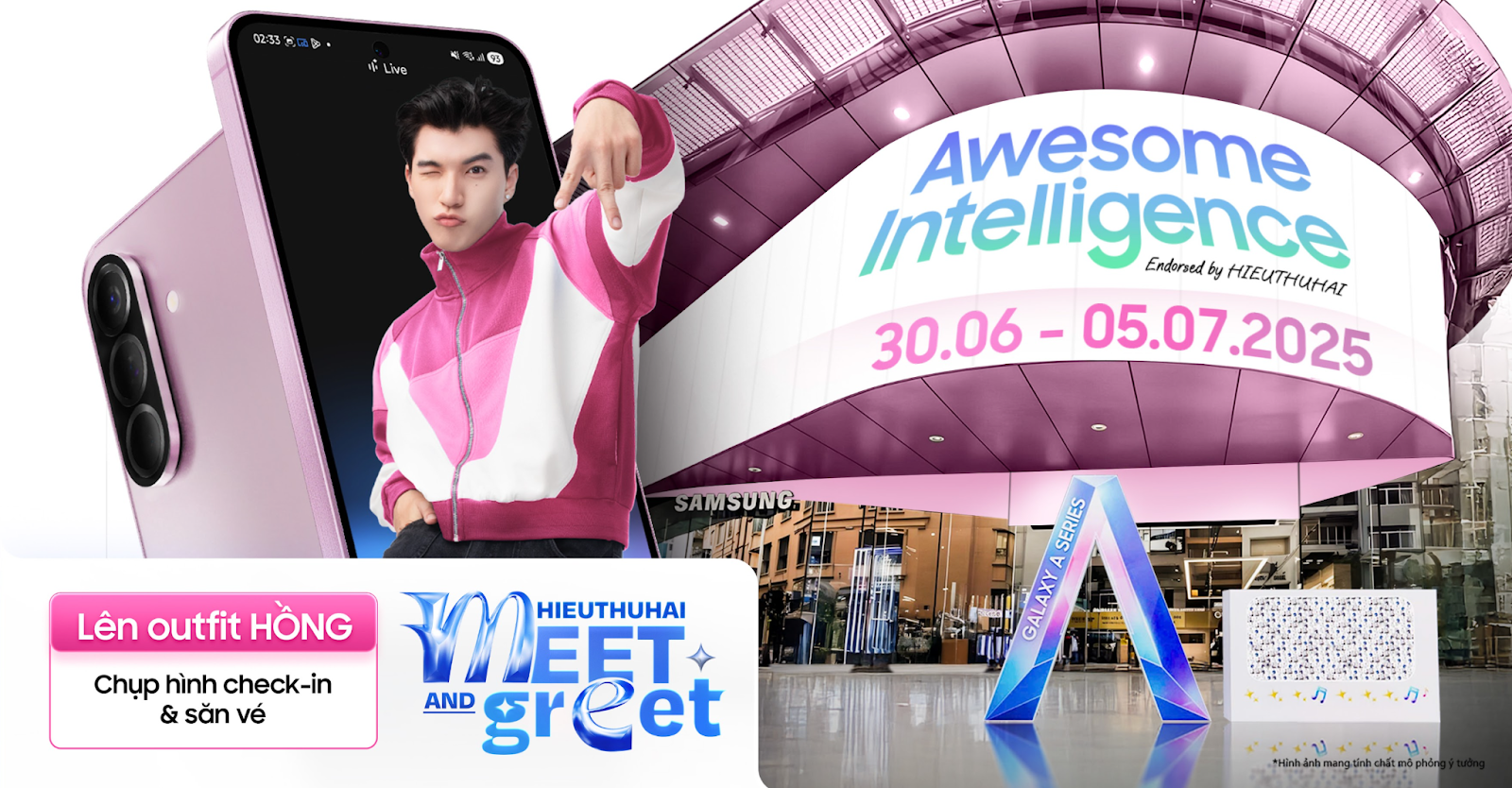 Samsung ra mắt Galaxy A56 5G màu Hồng mới: Cùng HIEUTHUHAI khuấy động mùa hè với chuỗi sự kiện bùng nổ!