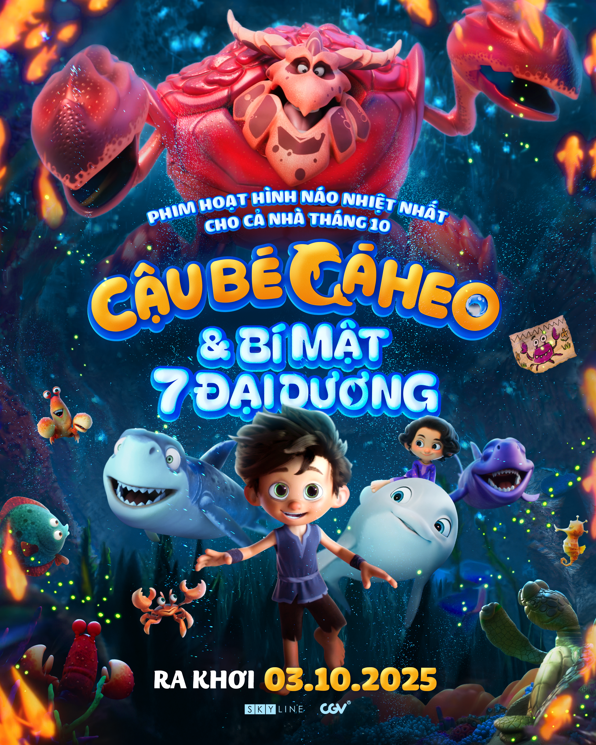 Thế giới biển sâu huyền ảo trong poster chính “Cậu Bé Cá Heo Và Bí Mật 7 Đại Dương”