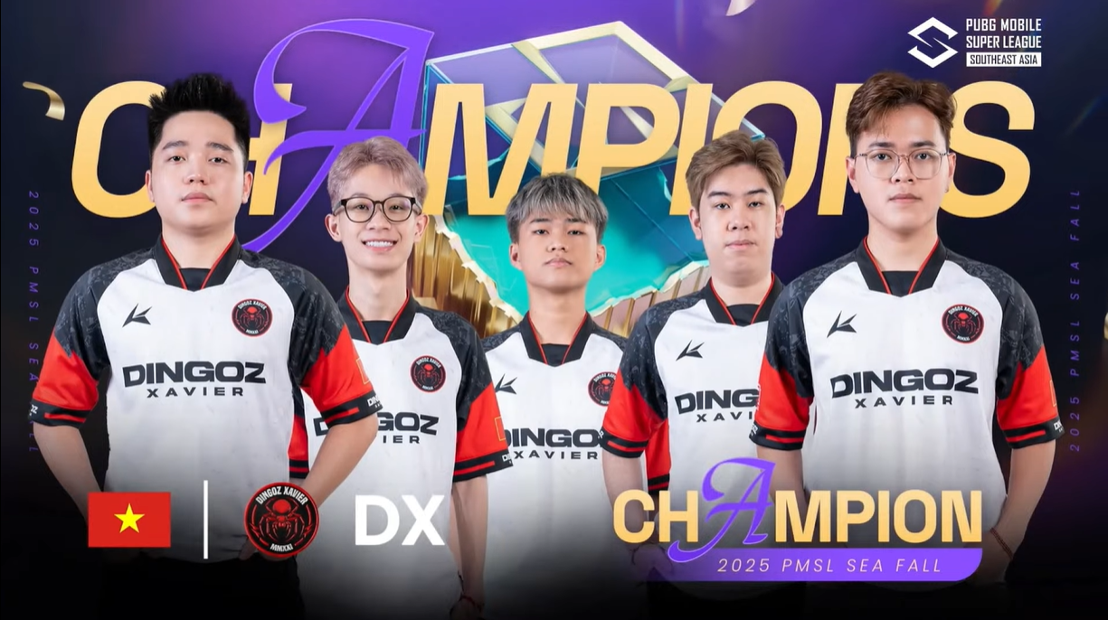 ĐỘI TUYỂN D’XAVIER ĐĂNG QUANG GIẢI VÔ ĐỊCH PUBG MOBILE ĐÔNG NAM Á LẦN THỨ HAI TRONG NĂM 2025 – VIỆT NAM CÓ 3 ĐẠI DIỆN THAM DỰ GIẢI THẾ GIỚI