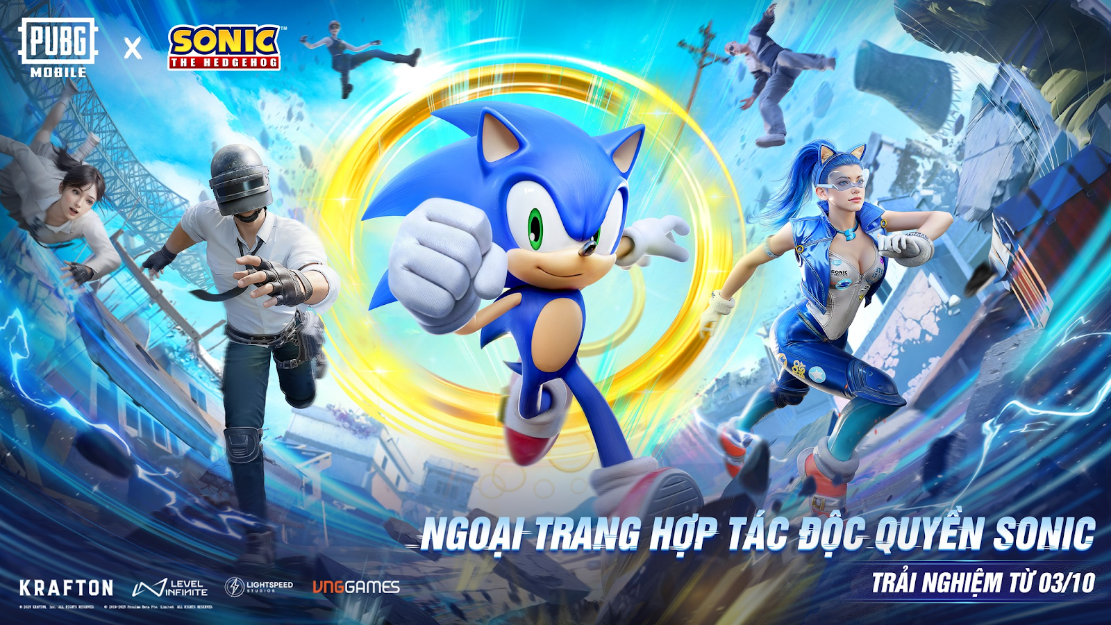 PUBG MOBILE HỢP TÁC “SONIC THE HEDGEHOG” – CÙNG NHÍM SONIC TUNG HOÀNH CÁC VÒNG BO