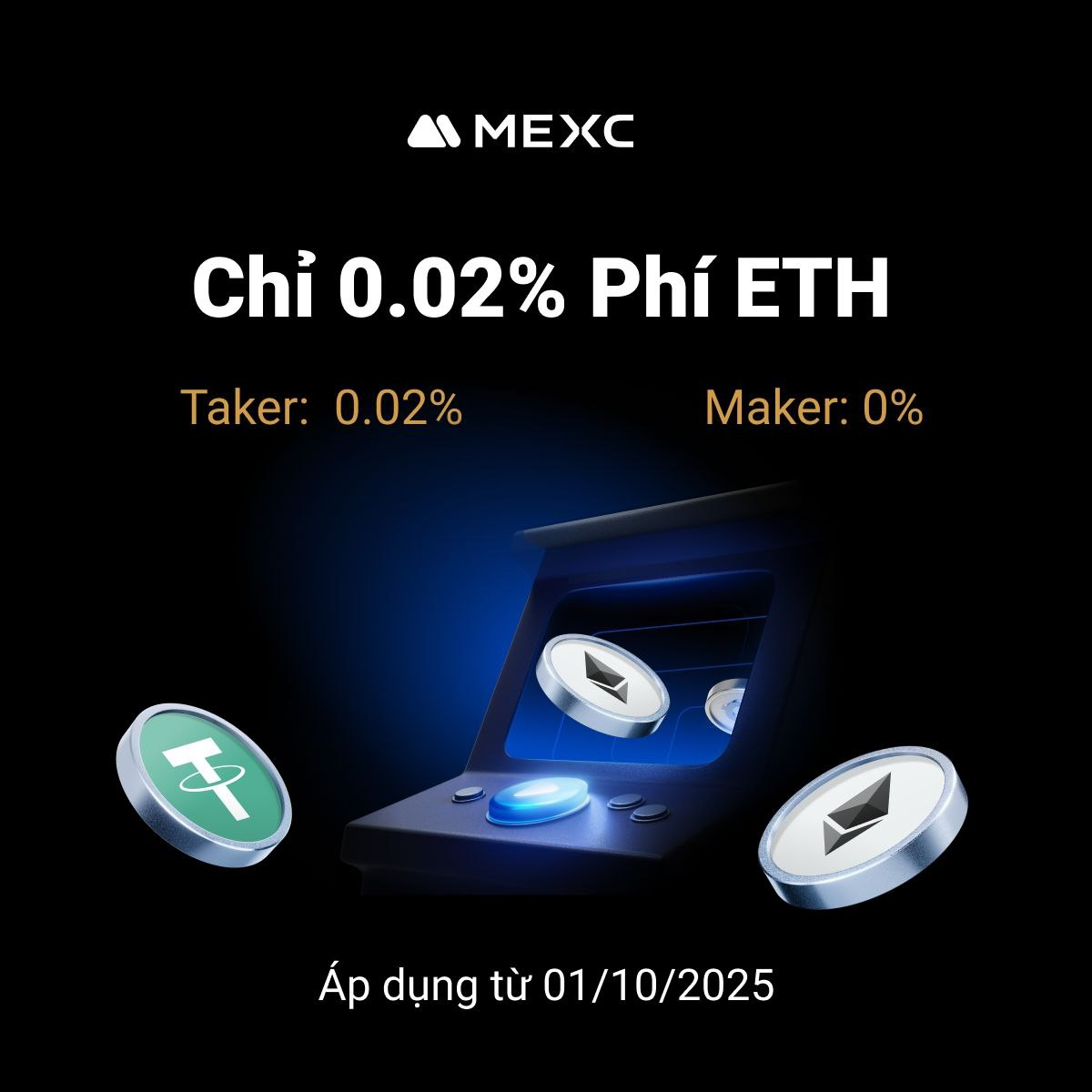 MEXC ĐIỀU CHỈNH PHÍ GIAO DỊCH ETHUSDT FUTURES: CẮT GIẢM SÂU PHÍ MAKER VÀ TAKER, TĂNG CƯỜNG TÍNH CẠNH TRANH TẠI THỊ TRƯỜNG VIỆT NAM