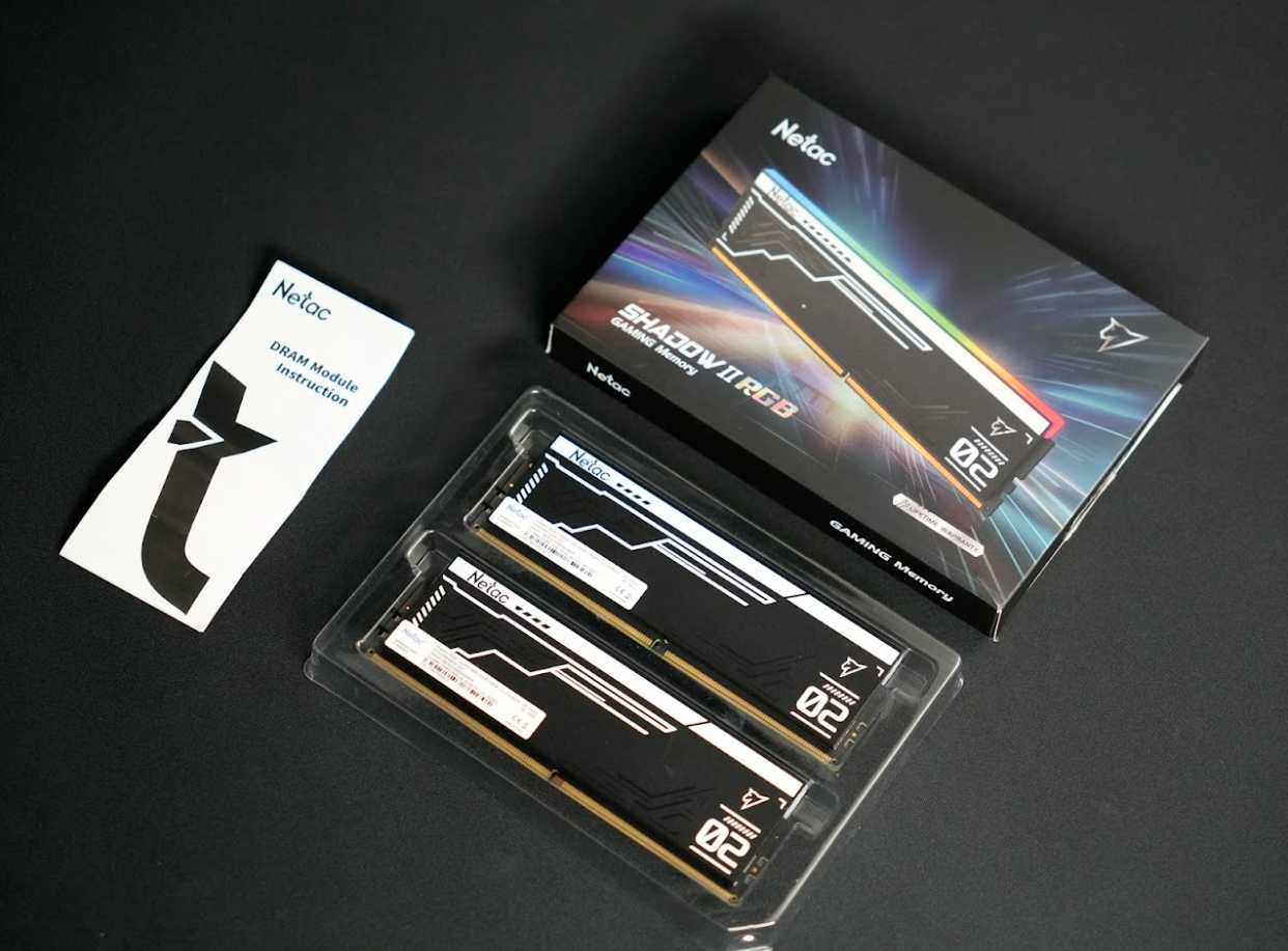 RAM Netac Shadow II RGB DDR5 Black 32GB – Hoàn Thiện Tốt Từ Thiết Kế Đến Hiệu Năng, Bảo Hành Dài 1 Đổi 1