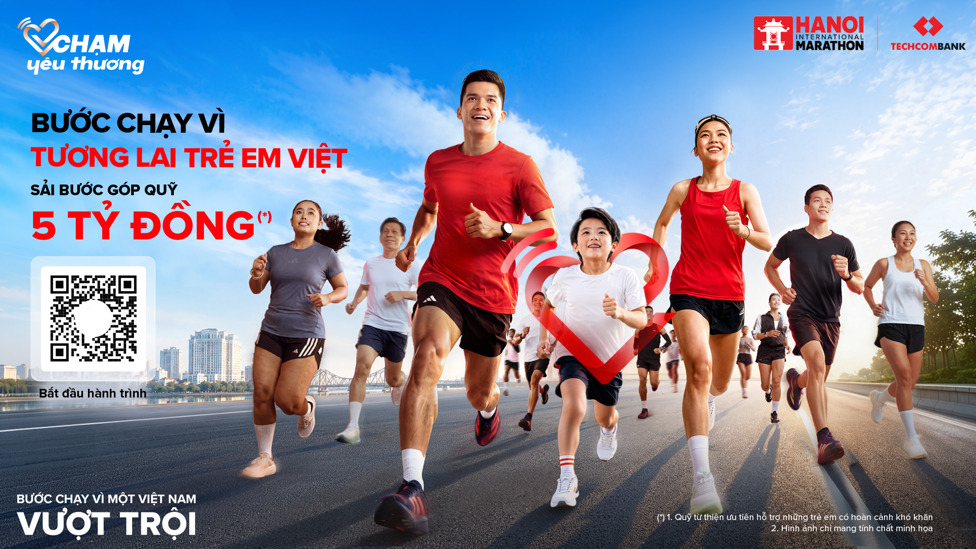 Giải Marathon Quốc tế Hà Nội Techcombank phát động chiến dịch “Bước chạy vì tương lai trẻ em Việt 2026”