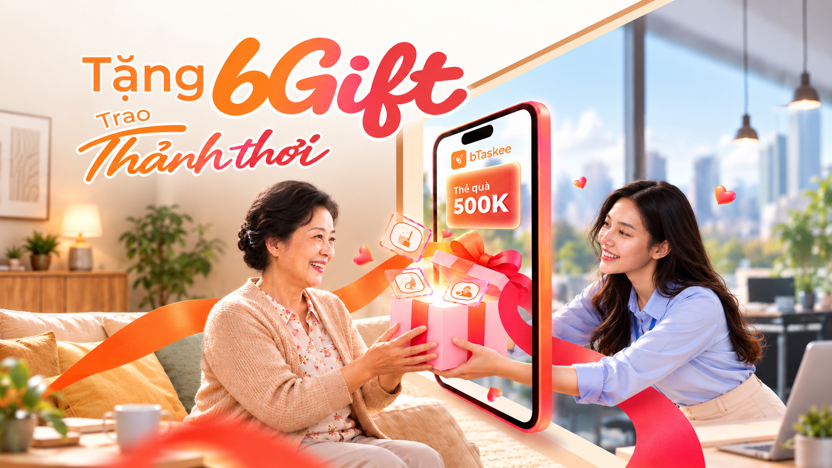 Cứu nguy góc máy bừa bộn sau đêm cày rank: bTaskee tung dịch vụ dọn nhà cấp tốc bNow và bGift tặng quà 20/10
