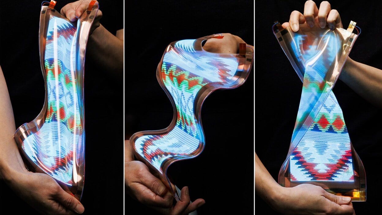 Màn hình LG Stretchable co giãn tới 50% biến quần áo và da người thành bàn phím cảm ứng cực ảo